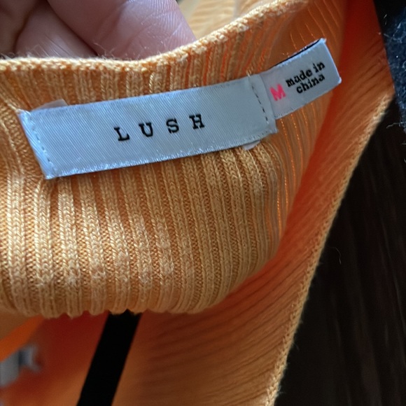 Lush Yellow Ribbed Ruffled Tie Back Sweater - Picture 4 of 7